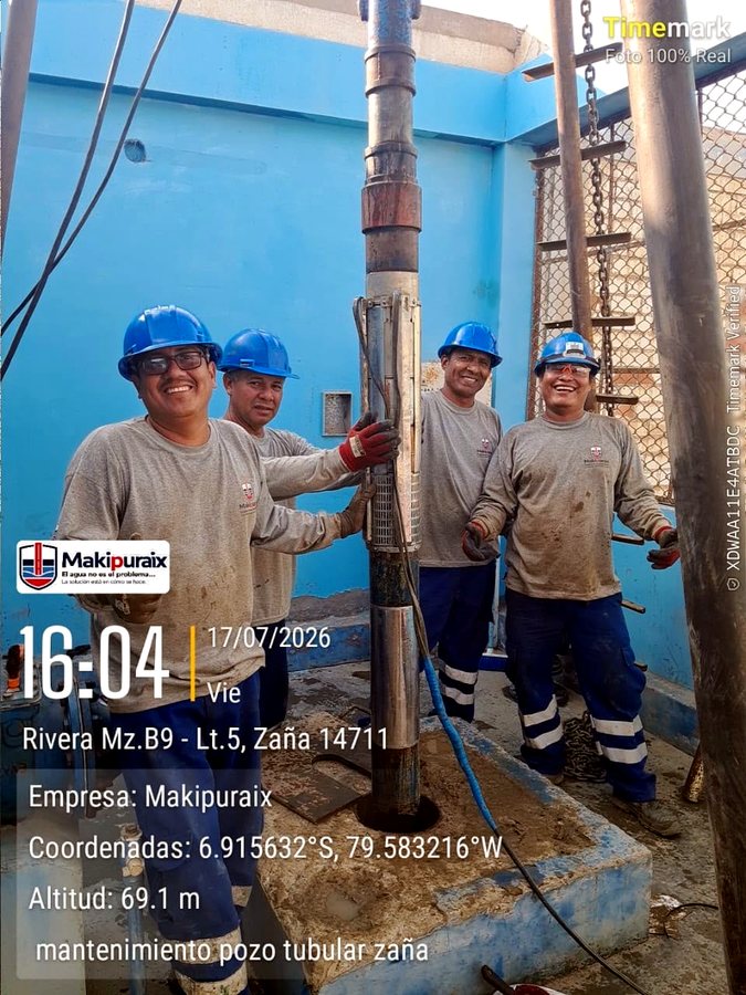 Mantenimiento de bomba y tuberia en pozo tubular